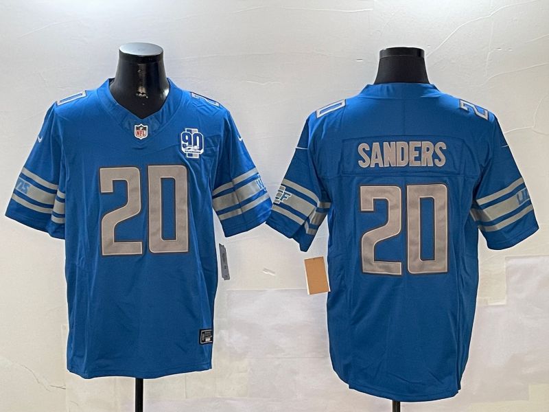 Men Detroit Lions #20 Sanders Blue three generations 2024 Nike Limited NFL Jersey style 01022->detroit lions->NFL Jersey